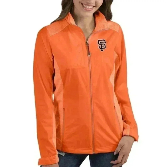 San Francisco Giants Antigua Women's Revolve Full-Zip Jacket - Orange - Picture 1 of 4